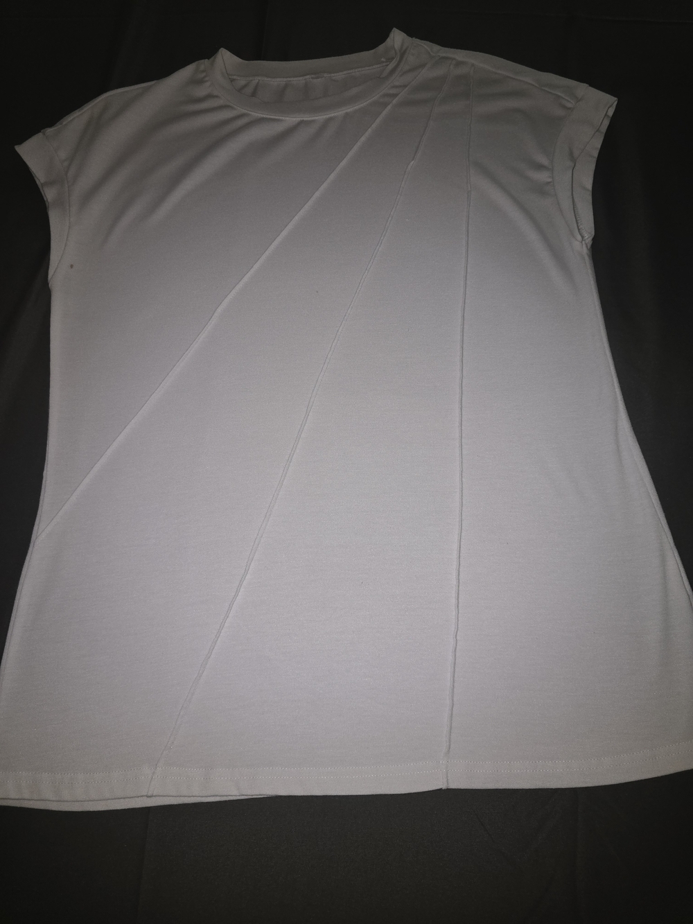 Women's White Cap-Sleeve Pleat Detail Top